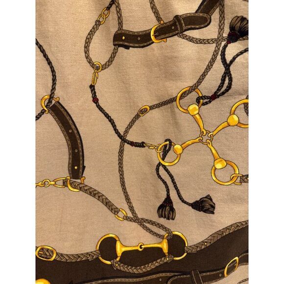 Vintage Talbots Equestrian Print Knee Length Skirt Sz 10 Made in USA - Picture 2 of 8